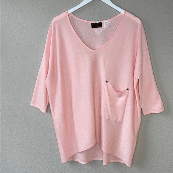 Kerisma Sweaters - Kerisma Women's "Raven" Pink Coral Lightweight Knit Wool Blend Tunic Top Sz M/L